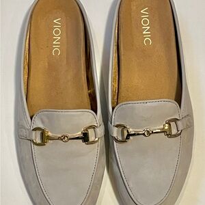 Vionic Women's Gray Loafers with Gold Accent